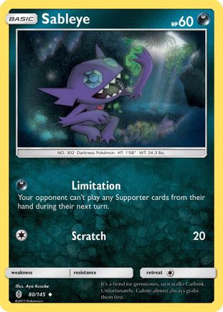 Sableye 080/145  - Reverse Holofoil SM  Guardians Rising