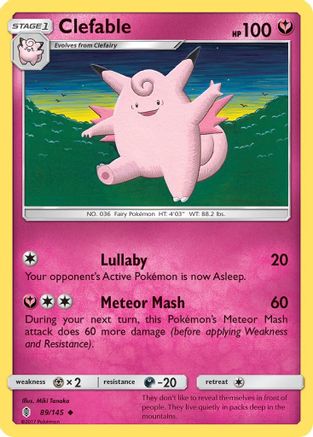 Clefable 089/145  - Reverse Holofoil SM  Guardians Rising