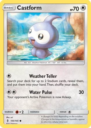 Castform 105/145  - Reverse Holofoil SM  Guardians Rising