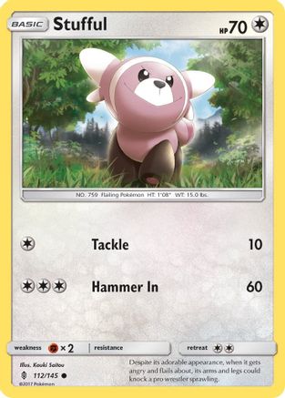 Stufful 112/145  - Reverse Holofoil SM  Guardians Rising