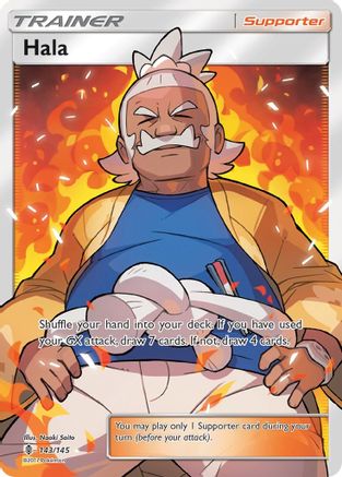 Hala (Full Art) 143/145  - Holofoil SM  Guardians Rising
