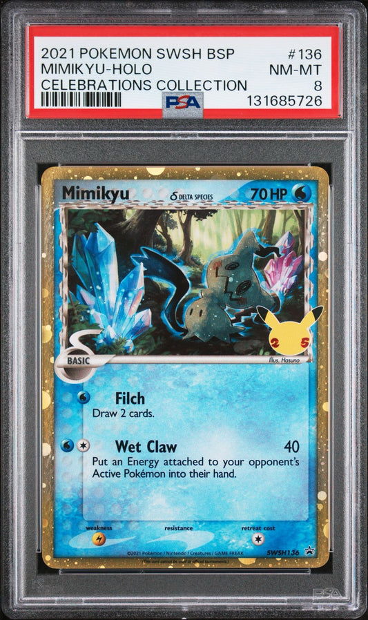 Mimikyu SWSH136 PSA 8 2021 Celebrations Promo