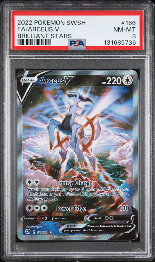 Arceus V 166/172 PSA 8 2022 Brilliant Stars Pokemon