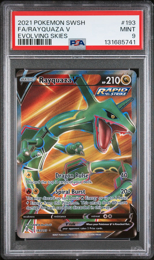 Rayquaza V 193/203 PSA 9 2021 Evolving Skies Pokemon