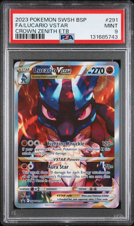 Lucario Vstar SWSH291 PSA 9 2023 Crown Zenith Promo Pokemon