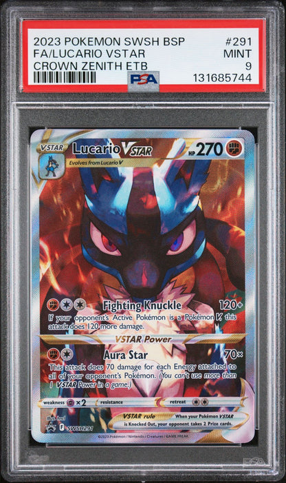 Lucario Vstar SWSH291 PSA 9 2023 Crown Zenith Promo Pokemon
