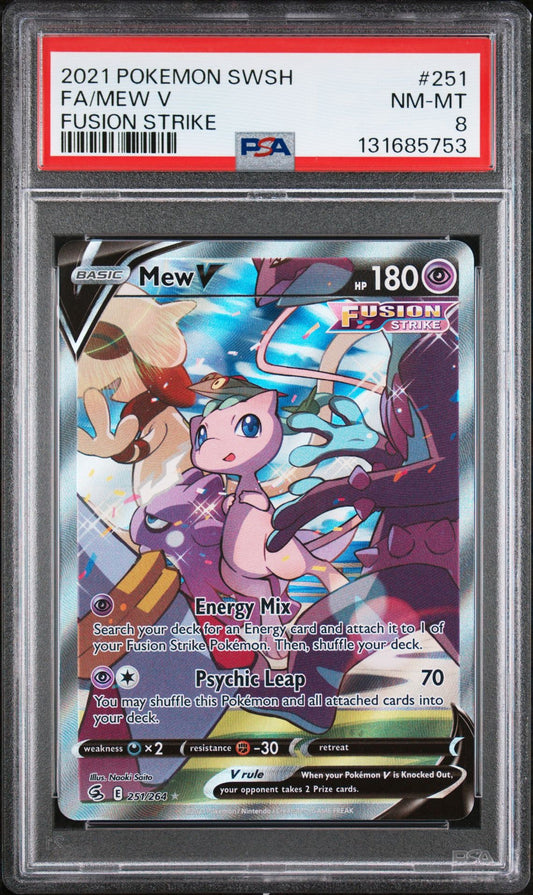Mew V 251/264 PSA 8 2021 Fusion Strike Pokemon