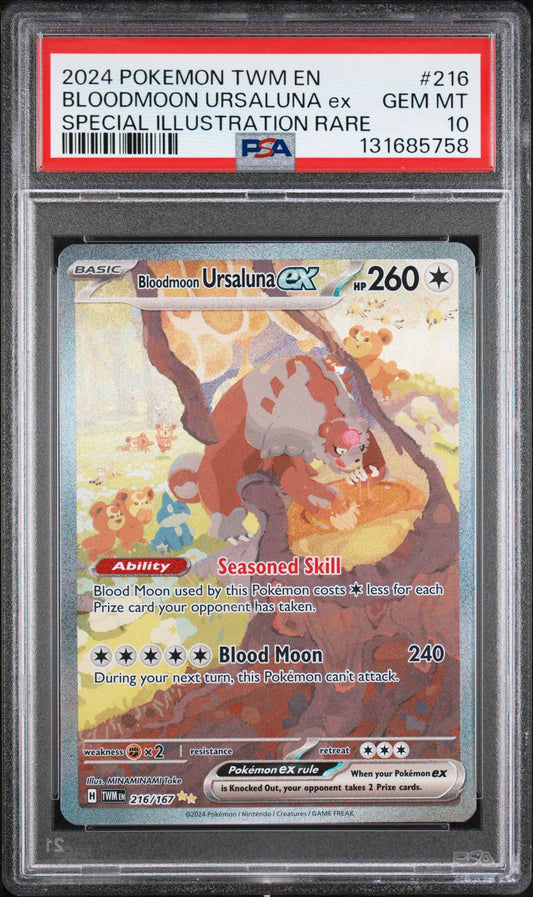 Blood Moon Ursaluna EX 216/167 PSA 10 2024 Twilight Masquerade Pokemon