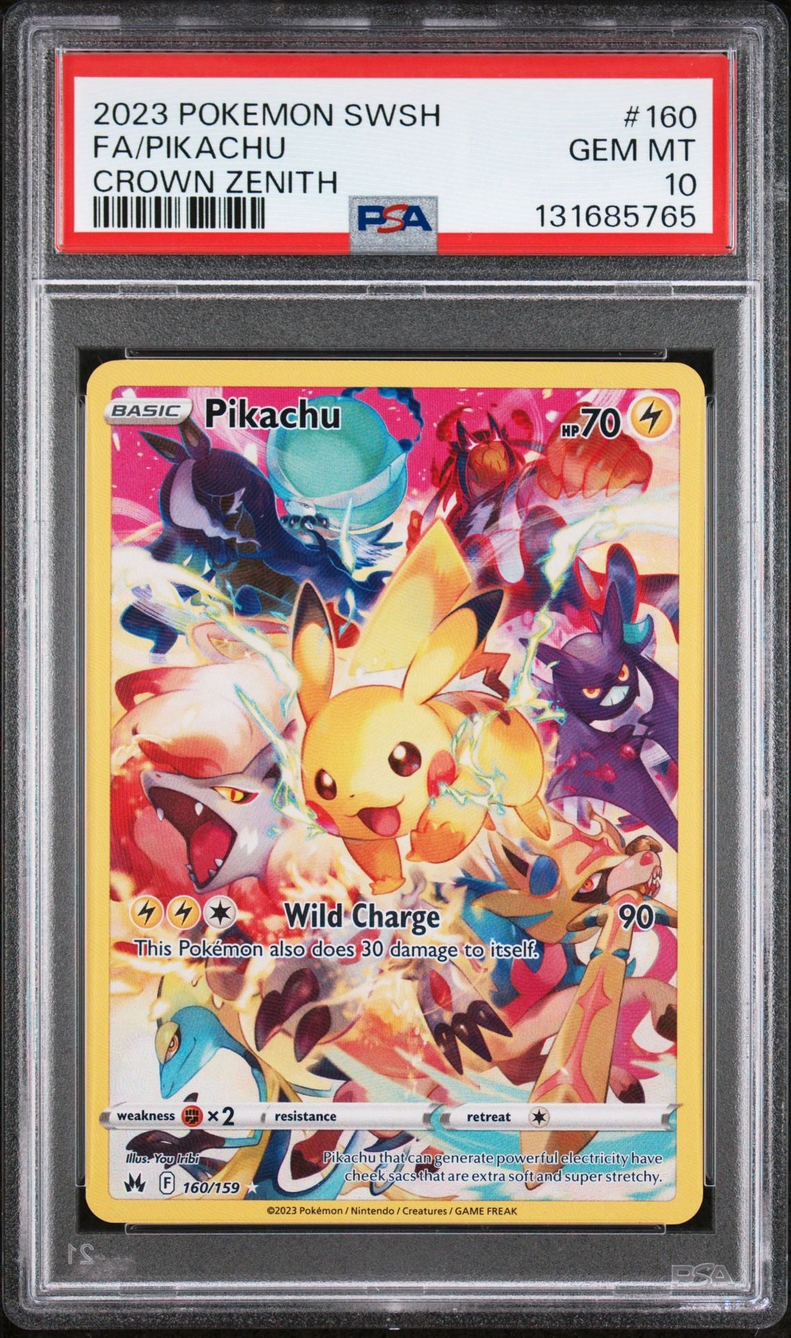 Pikachu 160/159 PSA 10 2023 Crown Zenith Pokemon