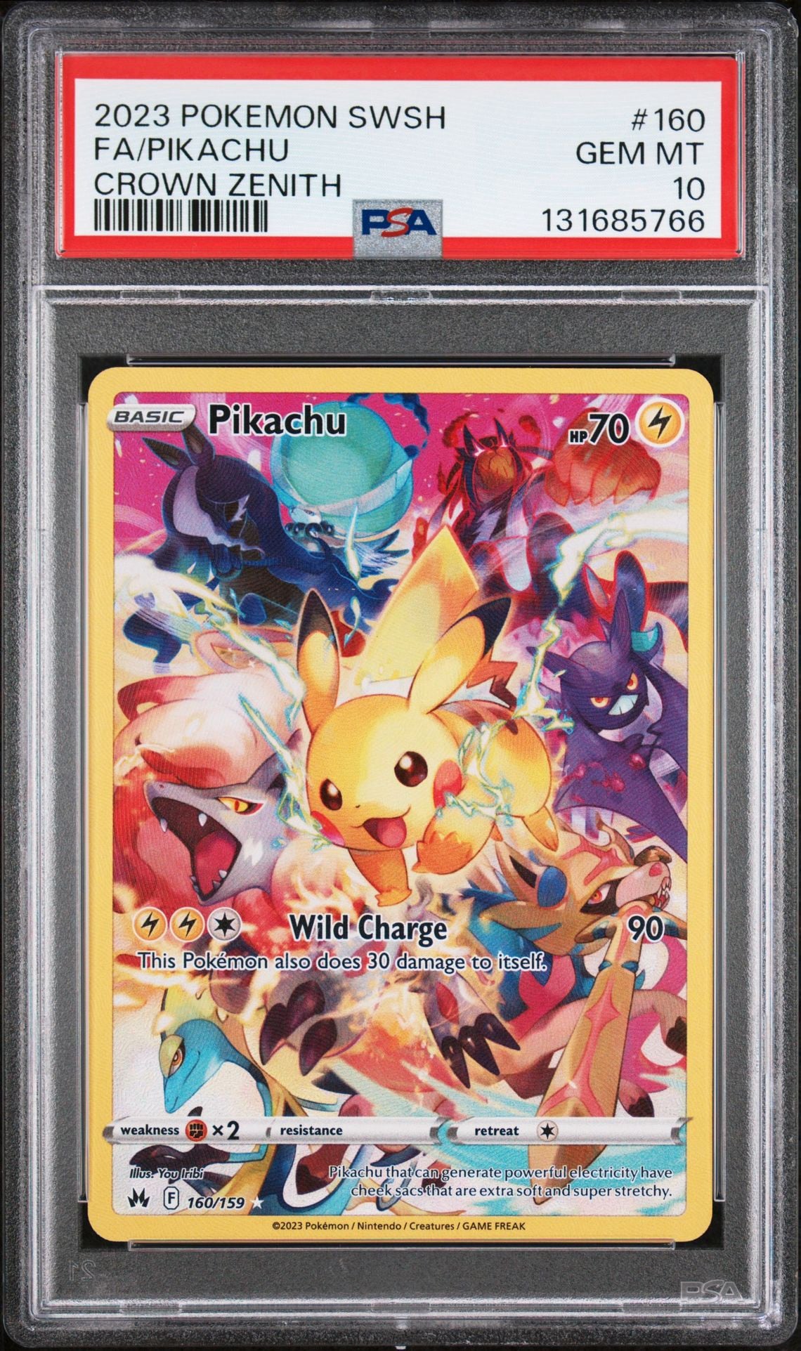 Pikachu 160/159 PSA 10 2023 Crown Zenith Pokemon