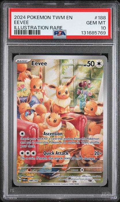Eevee 188/167 PSA 10 2024 Twilight Masquerade Pokemon
