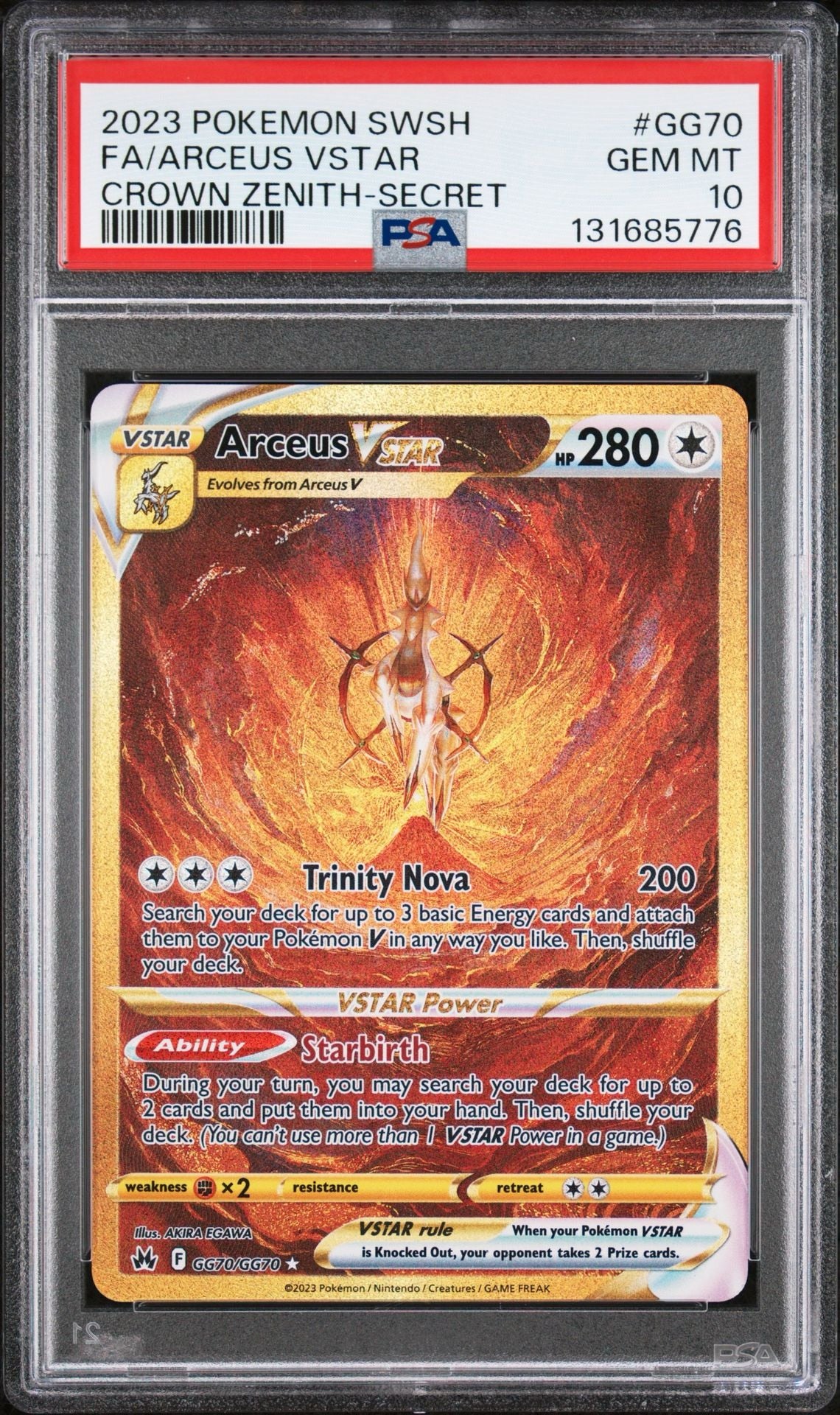 Arceus Vstar GG70/GG70 PSA 10 2023 Crown Zenith Pokemon