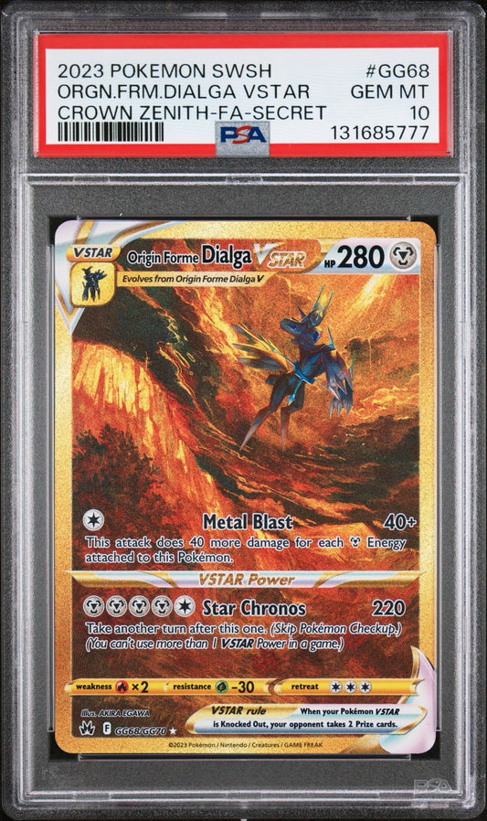 Origin Forme Dialga Vstar GG68/GG70 PSA 10 2023 Crown Zenith Pokemon