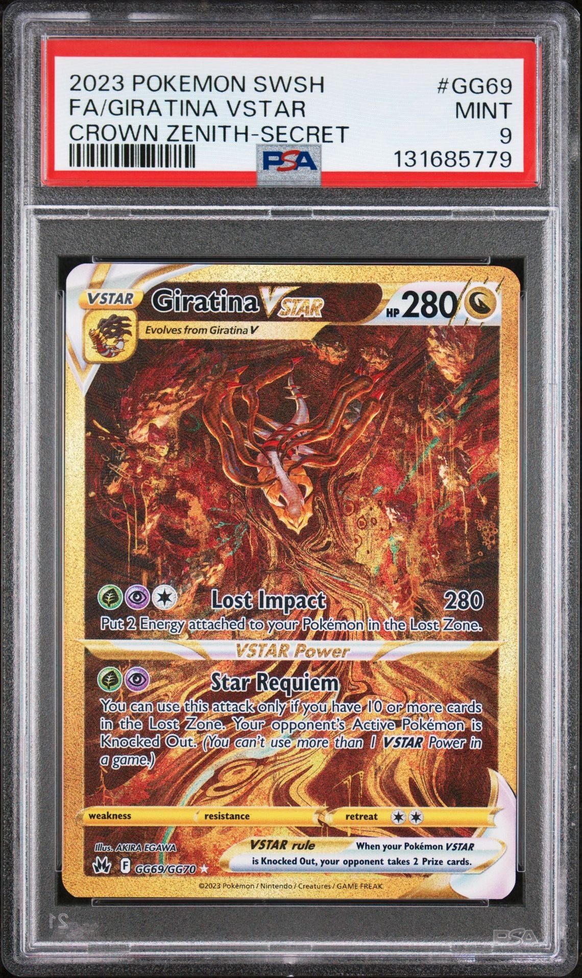Giratina Vstar GG69/GG70 PSA 9 2023 Crown Zenith Pokemon