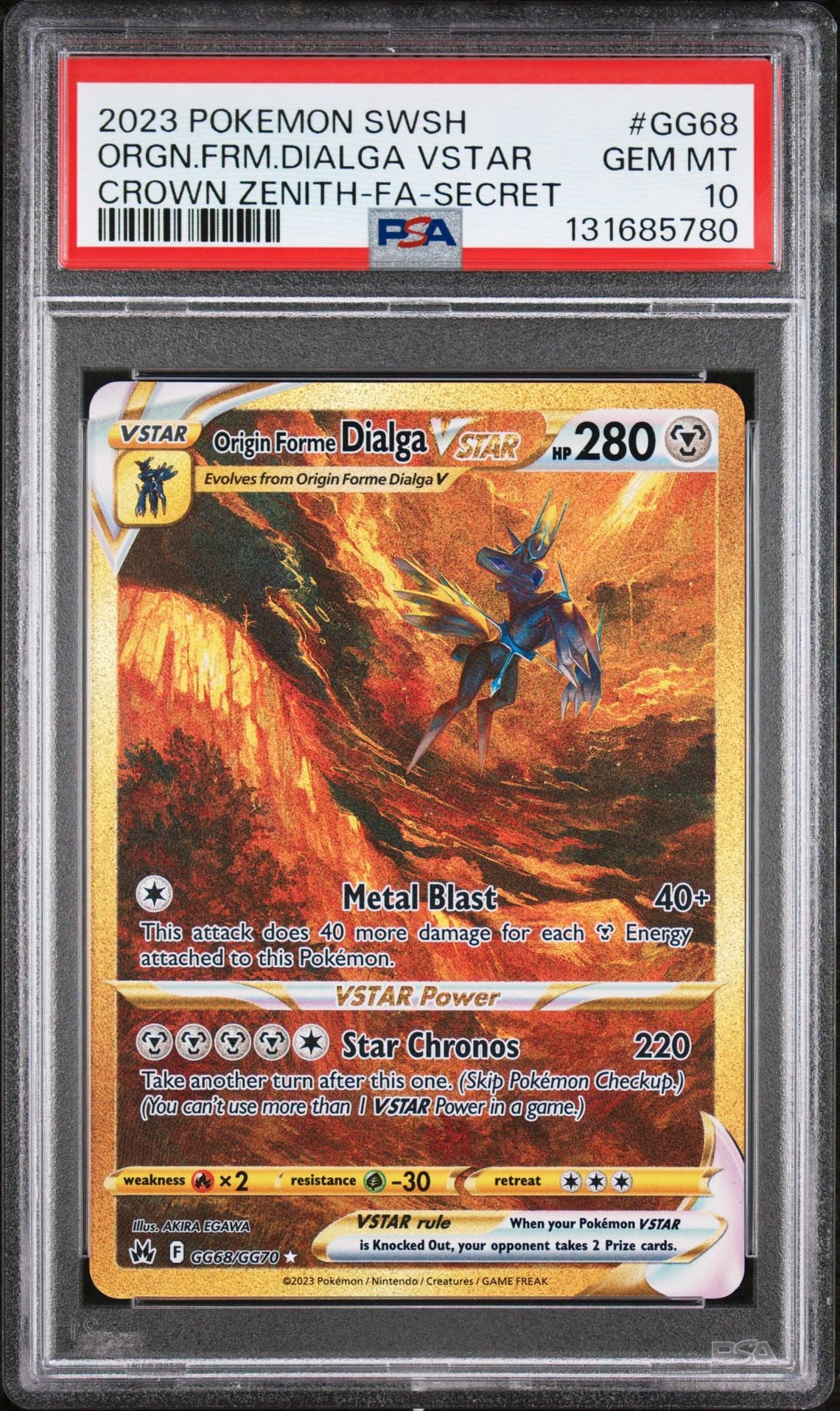 Origin Forme Dialga Vstar GG68/GG70 PSA 10 2023 Crown Zenith Pokemon