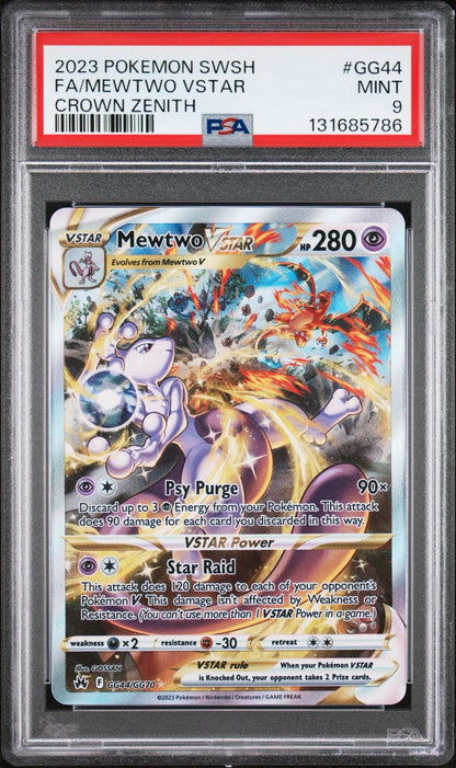 Mewtwo Vstar GG44/GG70 PSA 9 2023 Crown Zenith Pokemon