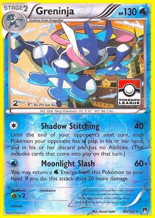 Greninja (League) [2nd Place] 040/122  - Reverse Holofoil League & Championship Cards