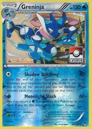 Greninja (Pokemon League) [4th Place] 040/122  - Reverse Holofoil League & Championship Cards
