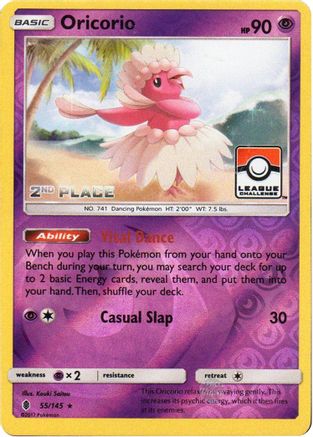 Oricorio (League Challenge) [2nd Place] 055/145  - Reverse Holofoil League & Championship Cards