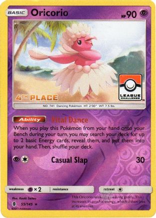 Oricorio (League Challenge) [4th Place] 055/145  - Reverse Holofoil League & Championship Cards