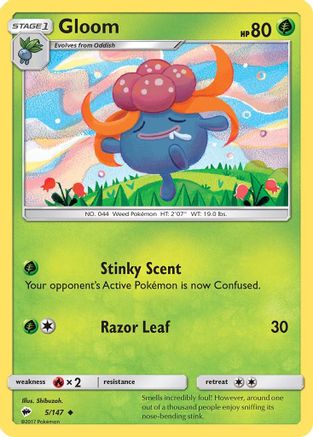 Gloom 005/147  - Reverse Holofoil SM  Burning Shadows