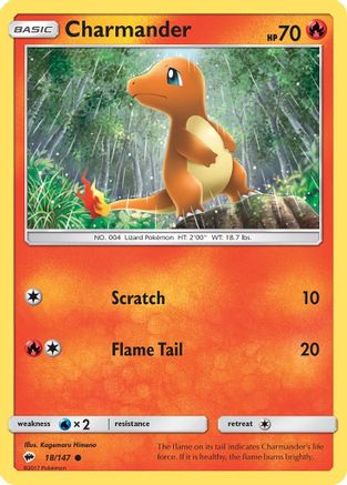 Charmander 018/147  - Reverse Holofoil SM  Burning Shadows