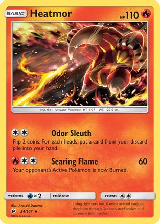 Heatmor 024/147  - Reverse Holofoil SM  Burning Shadows