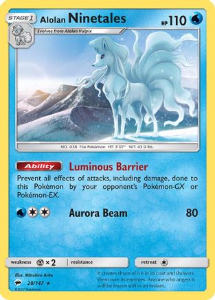 Alolan Ninetales 028/147  - Reverse Holofoil SM  Burning Shadows