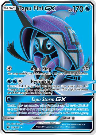 Tapu Fini GX (Full Art) 133/147  - Holofoil SM  Burning Shadows
