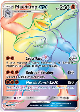 Machamp GX 154/147  - Holofoil SM  Burning Shadows