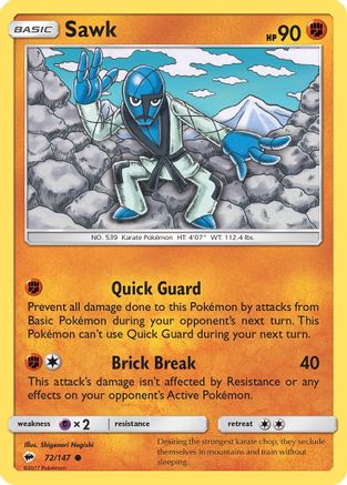 Sawk 072/147  - Reverse Holofoil SM  Burning Shadows