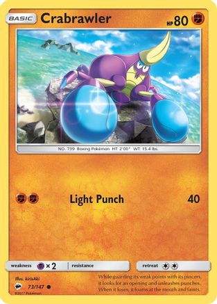 Crabrawler 073/147  - Reverse Holofoil SM  Burning Shadows