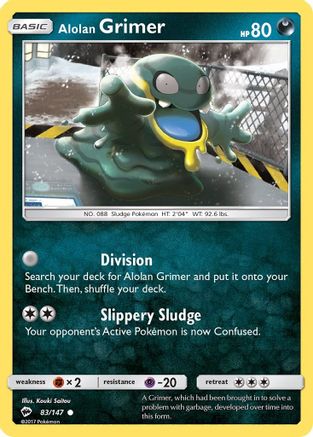 Alolan Grimer 083/147  - Reverse Holofoil SM  Burning Shadows