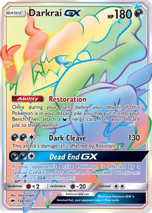 Darkrai GX 158/147  - Holofoil SM  Burning Shadows