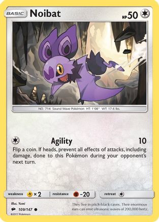 Noibat 109/147  - Reverse Holofoil SM  Burning Shadows