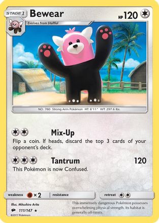 Bewear 111/147  - Reverse Holofoil SM  Burning Shadows