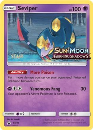 Seviper (Prerelease) [Staff] SM46  - Holofoil SM Promos