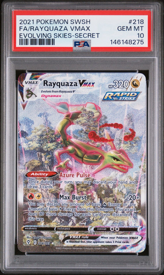 Rayquaza Vmax 218/203 PSA 10 2021 Evolving Skies Pokemon