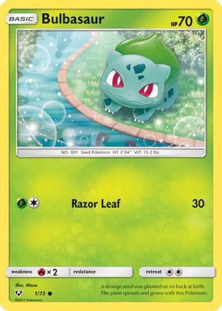 Bulbasaur 001/73  - Reverse Holofoil Shining Legends