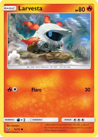 Larvesta 012/73  - Reverse Holofoil Shining Legends