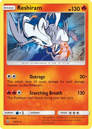 Reshiram 014/73  - Reverse Holofoil Shining Legends