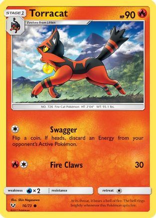 Torracat 016/73  - Reverse Holofoil Shining Legends