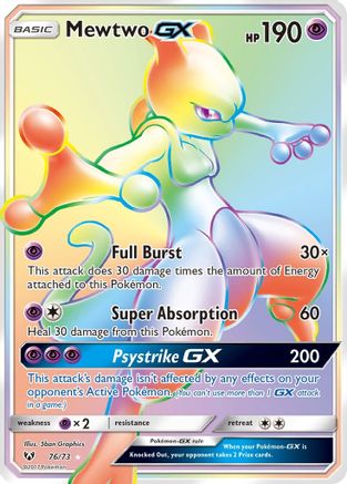 Mewtwo GX (Secret) 076  - Holofoil Shining Legends