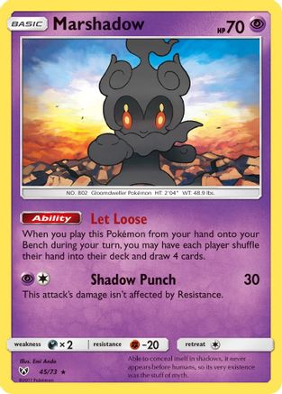 Marshadow 045/73  - Reverse Holofoil Shining Legends