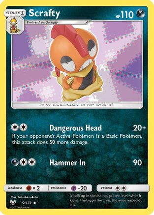 Scrafty 051/73  - Reverse Holofoil Shining Legends