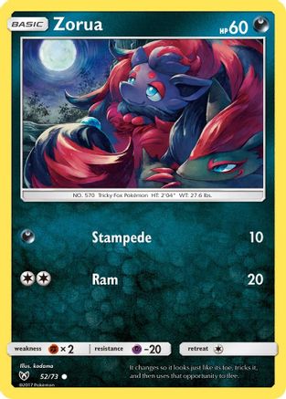 Zorua 052/73  - Reverse Holofoil Shining Legends