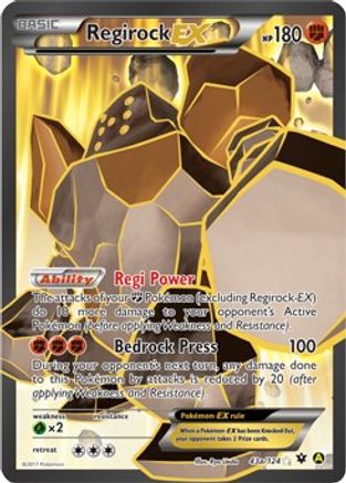 Regirock EX 43a/124  - Holofoil Alternate Art Promos