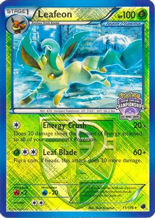 Leafeon (State Championships) 011/116  - Reverse Holofoil League & Championship Cards