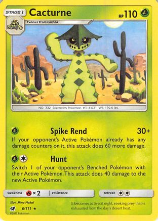 Cacturne 006/111  - Reverse Holofoil SM  Crimson Invasion