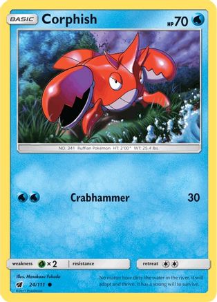 Corphish 024/111  - Reverse Holofoil SM  Crimson Invasion